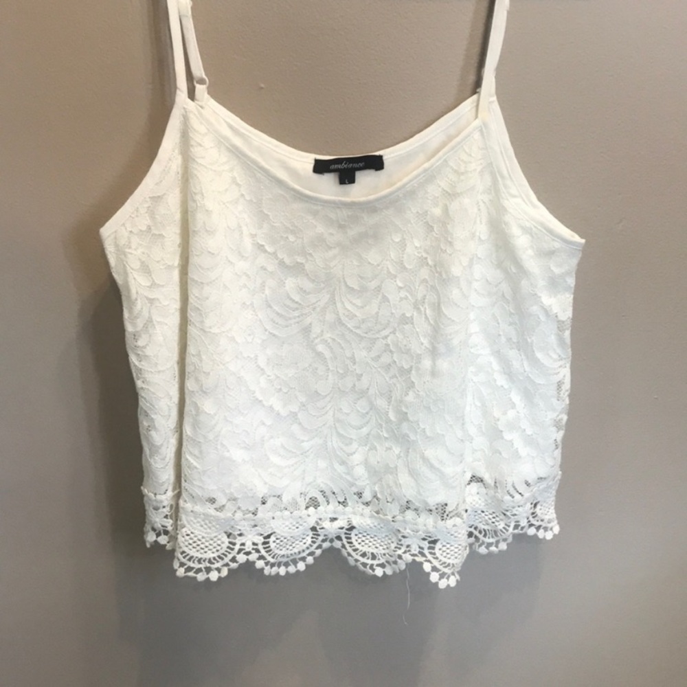 Spaghetti Strap Lace Crop Top - Picture 1 of 3